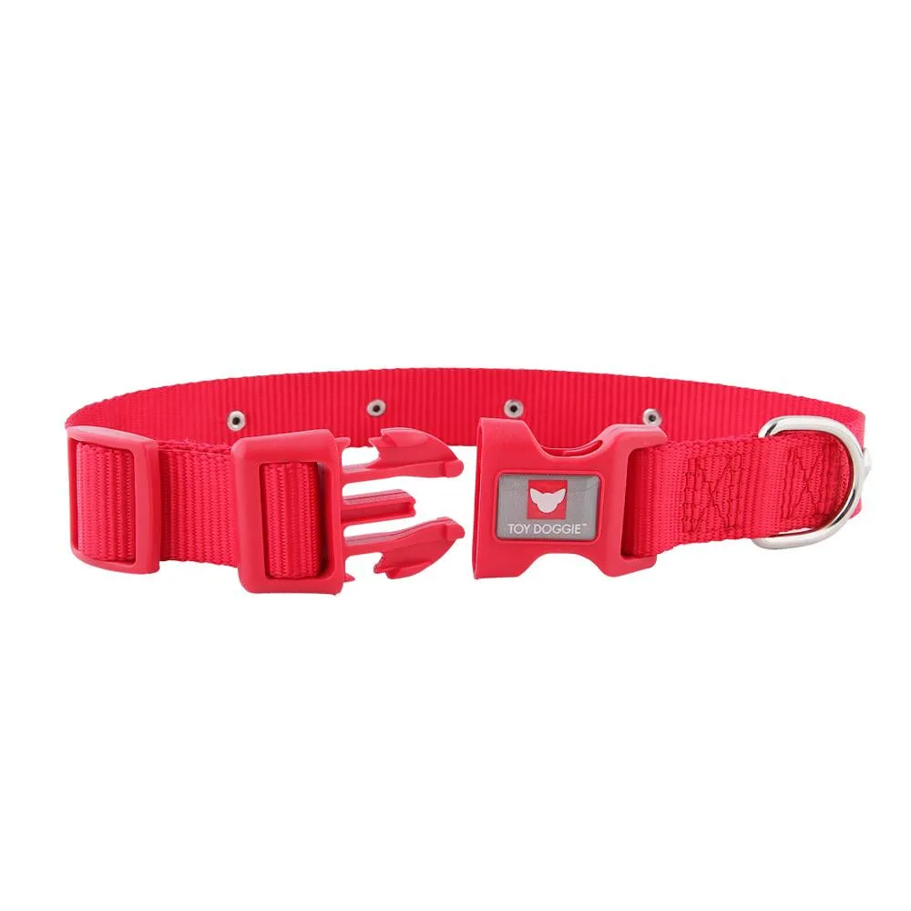 Posh Tail Deep Red Nylon Dog Collar