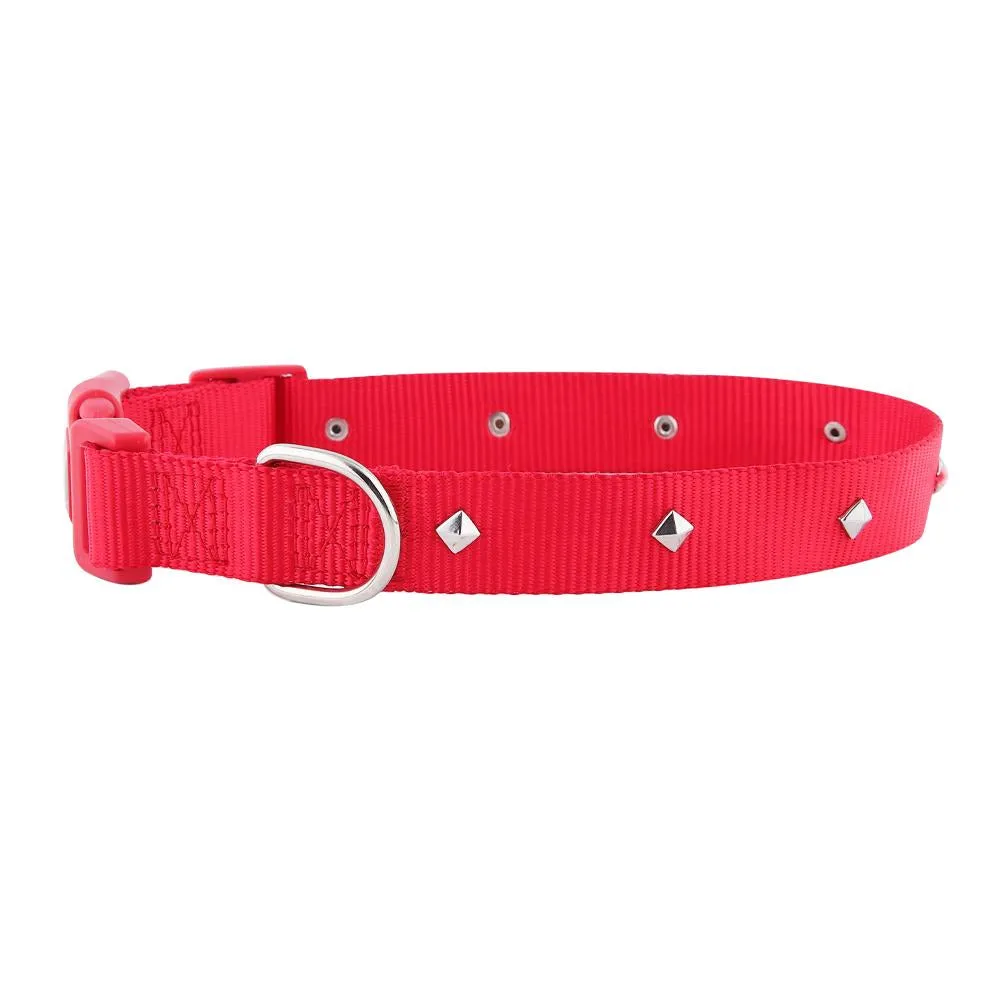 Posh Tail Deep Red Nylon Dog Collar