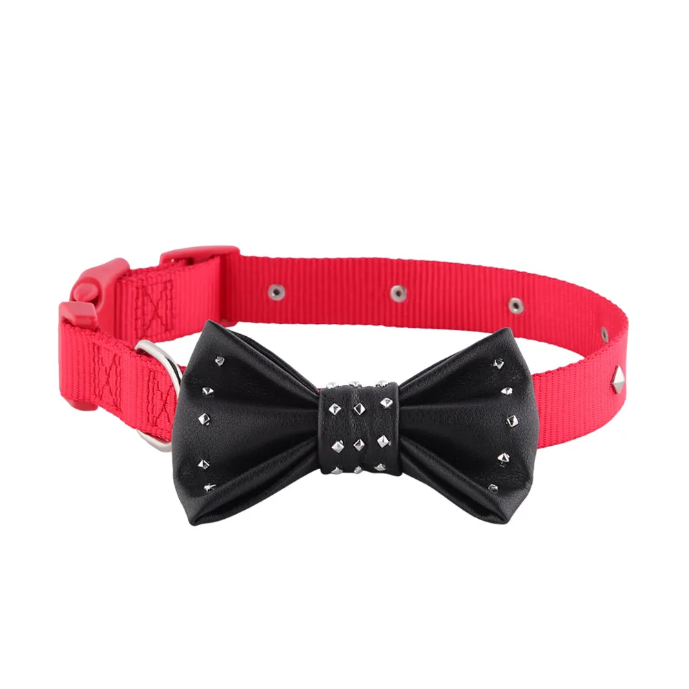 Posh Tail Deep Red Nylon Dog Collar