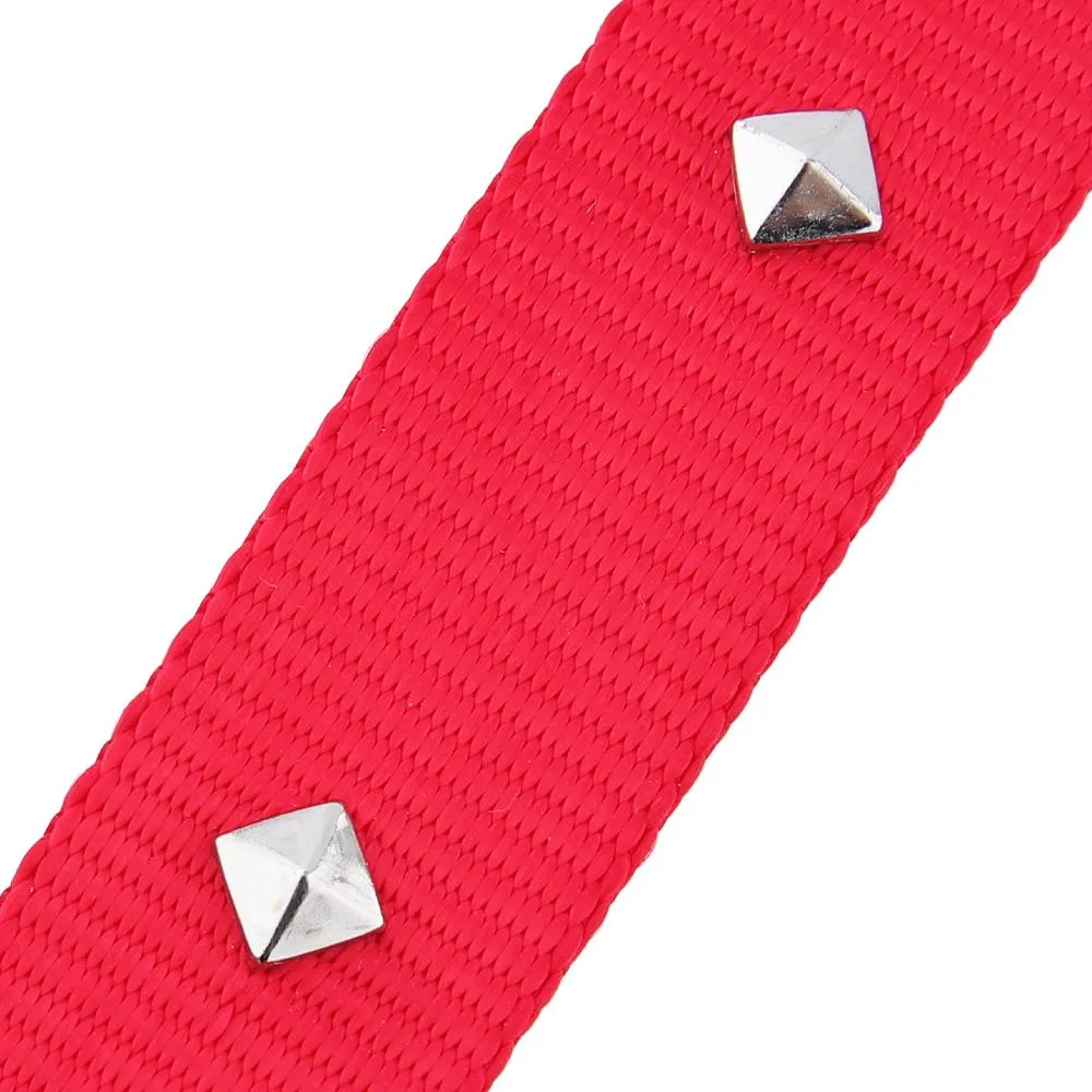 Posh Tail Deep Red Nylon Dog Collar