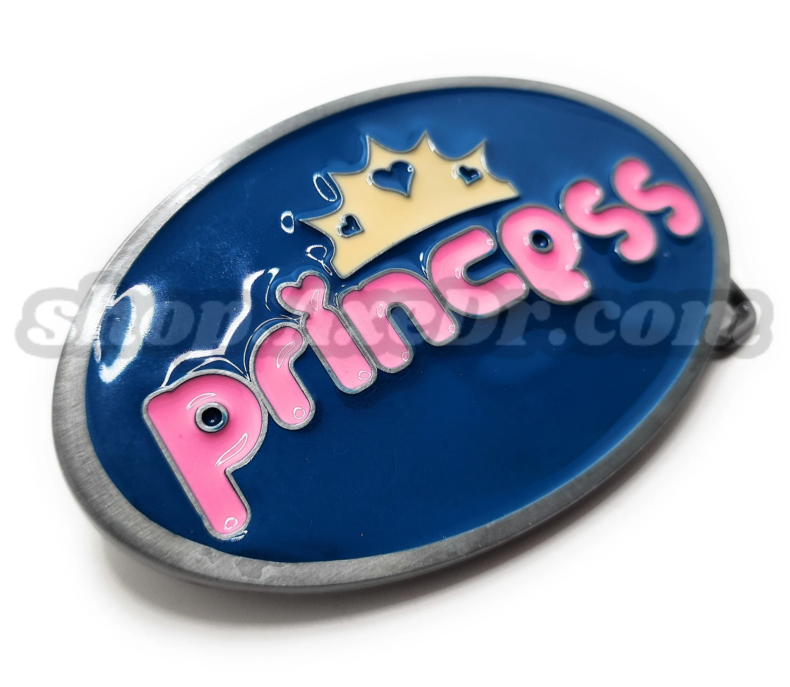 Princess Belt Buckle Blue and Pink Bubble-Lettered