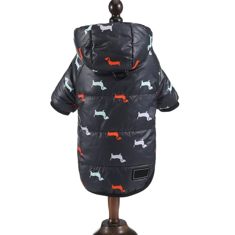 Printed Coat with a Hoodie for Pets