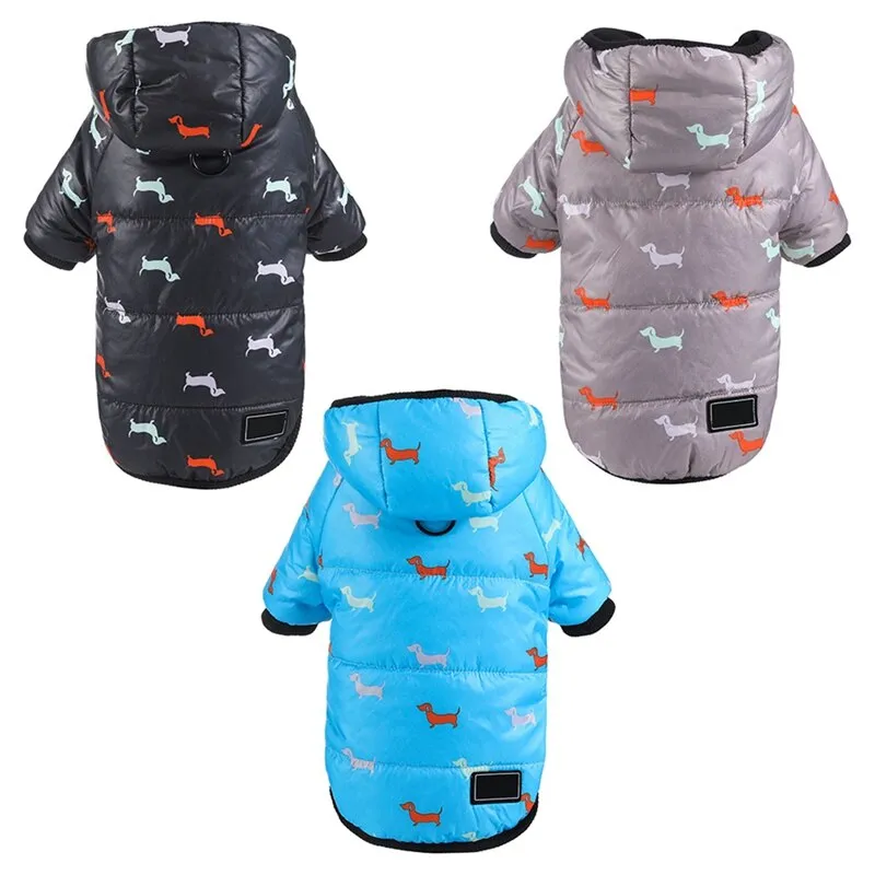 Printed Coat with a Hoodie for Pets