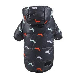Printed Coat with a Hoodie for Pets