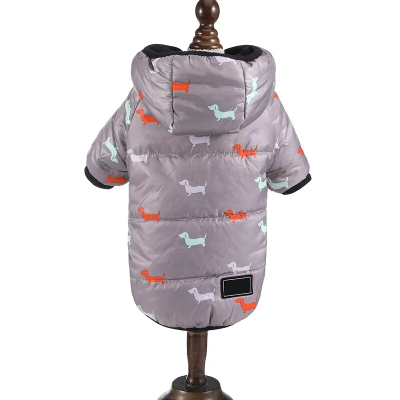 Printed Coat with a Hoodie for Pets