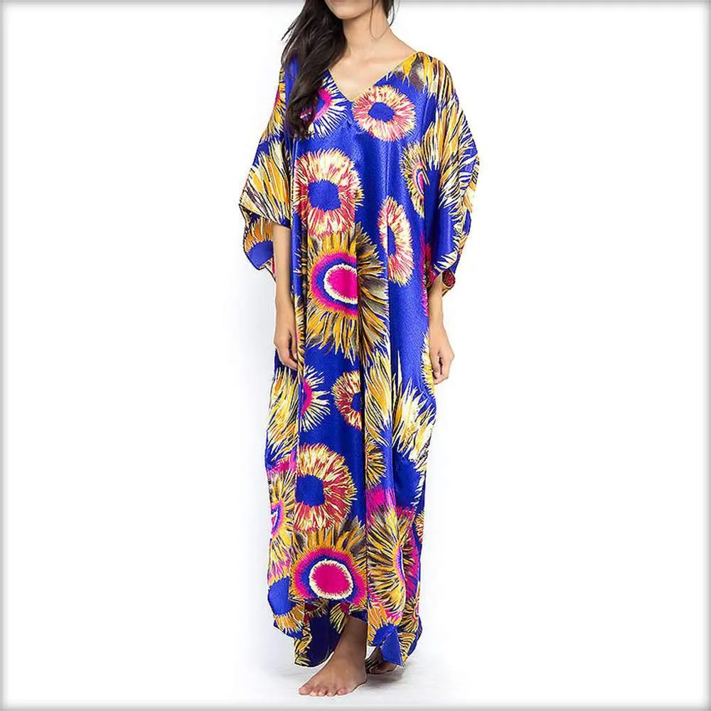 Purple Printed Long Kaftan