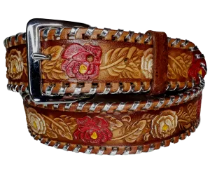 "Roses and Lace" Leather Belt