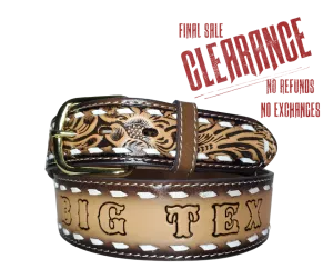 "The Roadhouse" Name Leather Belt  "Quick Ship"