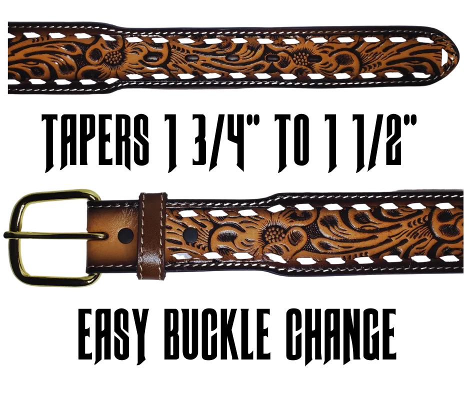 "The Roadhouse" Name Leather Belt  "Quick Ship"