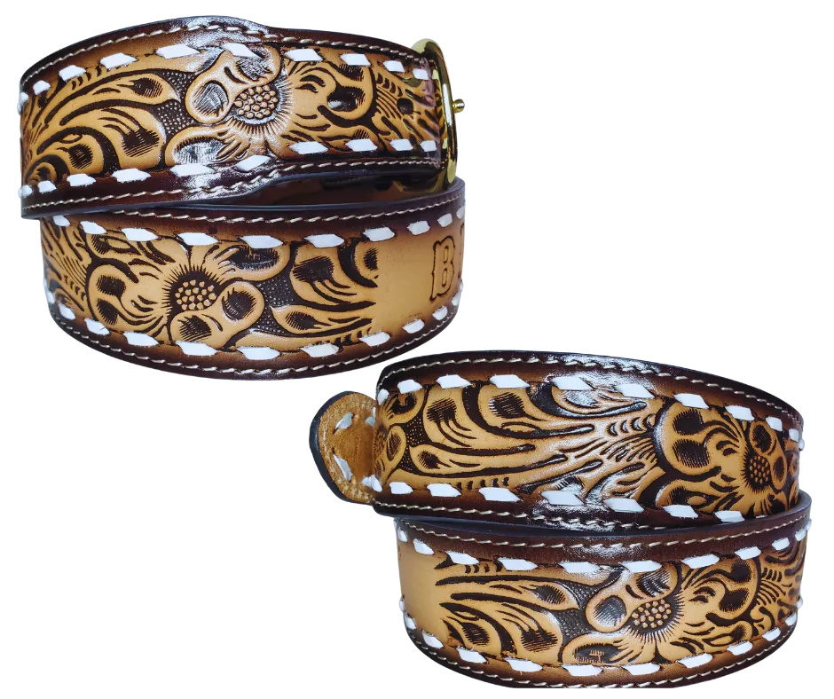"The Roadhouse" Name Leather Belt  "Quick Ship"