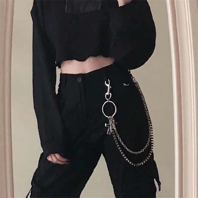 "VINTAGE CROSS" BELT PANTS CHAIN D052307