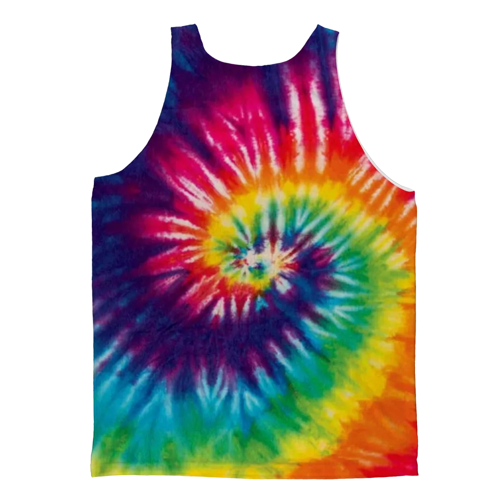 Rainbow Swirl Tie Dyed Adult Tank Top