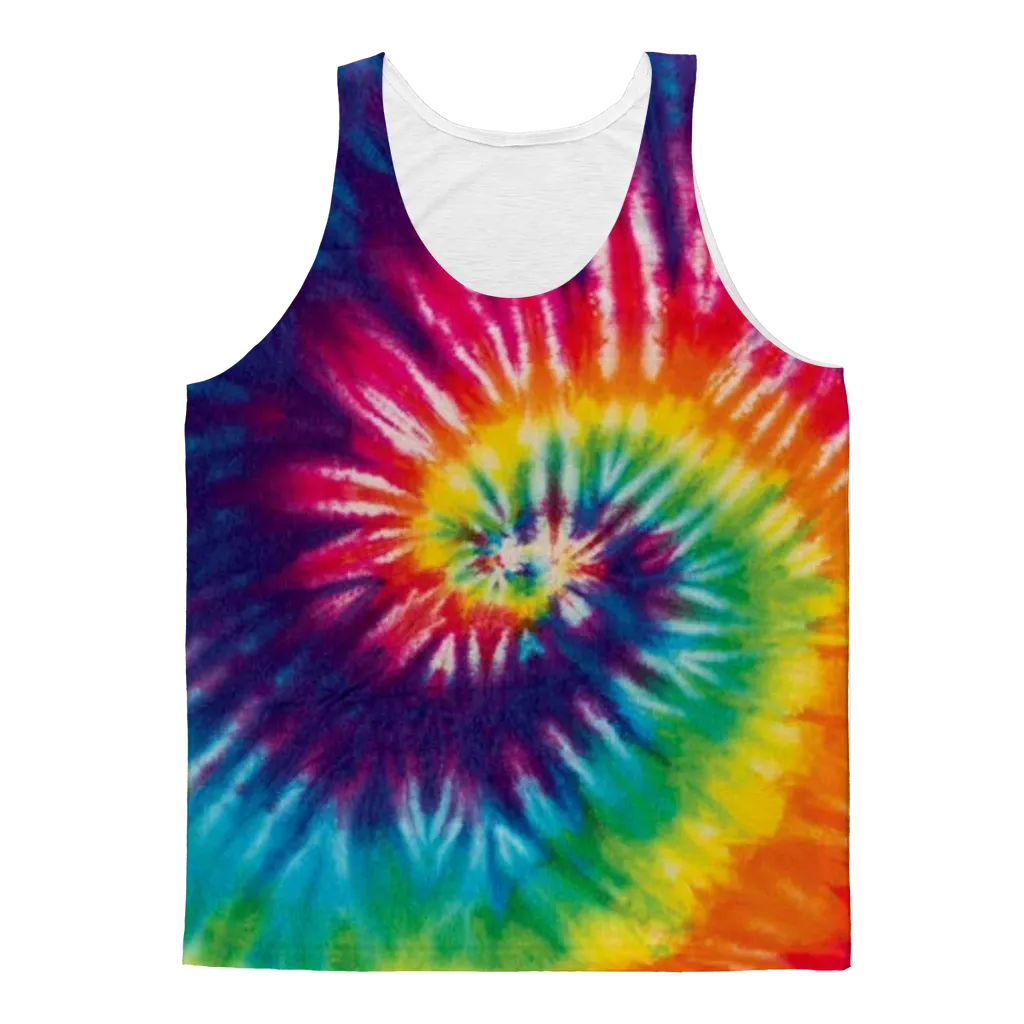 Rainbow Swirl Tie Dyed Adult Tank Top