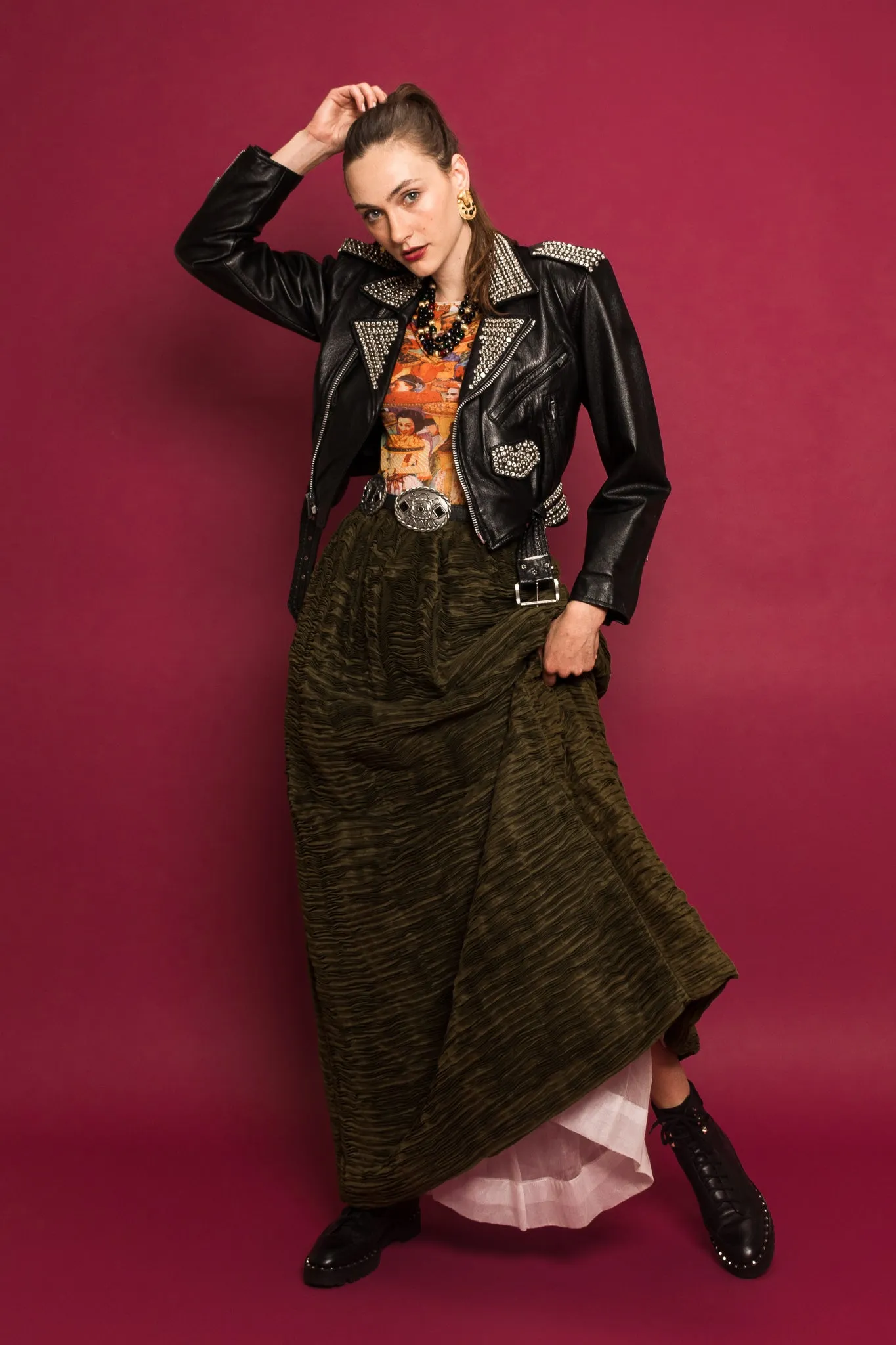Rhinestone & Studded Leather Jacket
