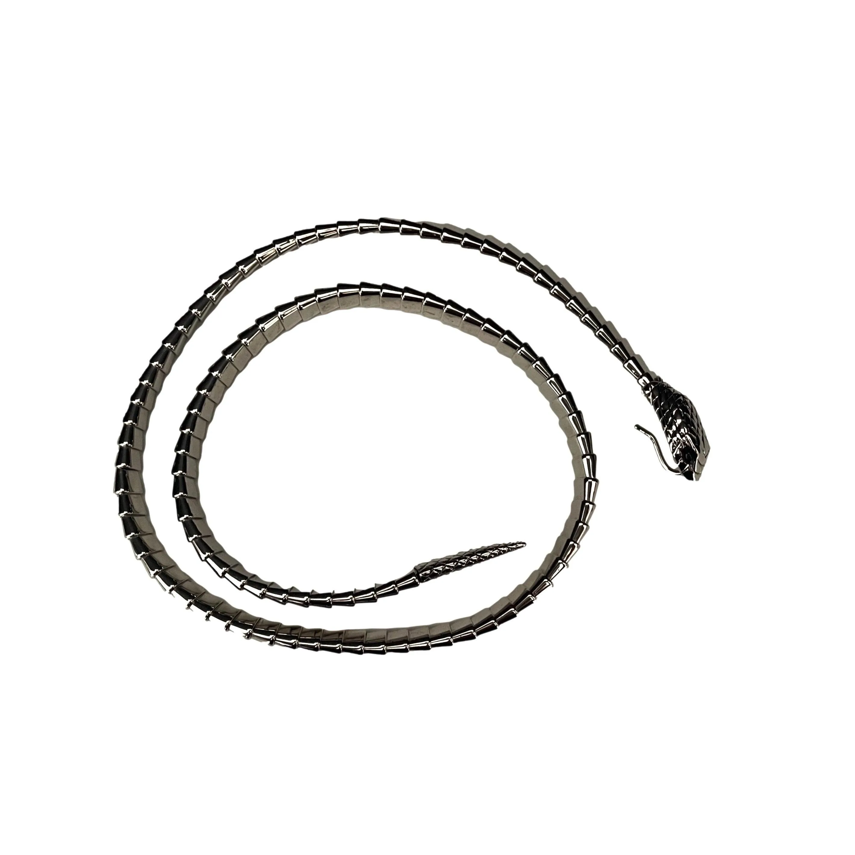 Roberto Cavalli Silver Snake Slinky Belt
