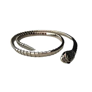 Roberto Cavalli Silver Snake Slinky Belt