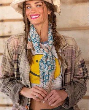 Ronja Scarf Blue Zagora Print