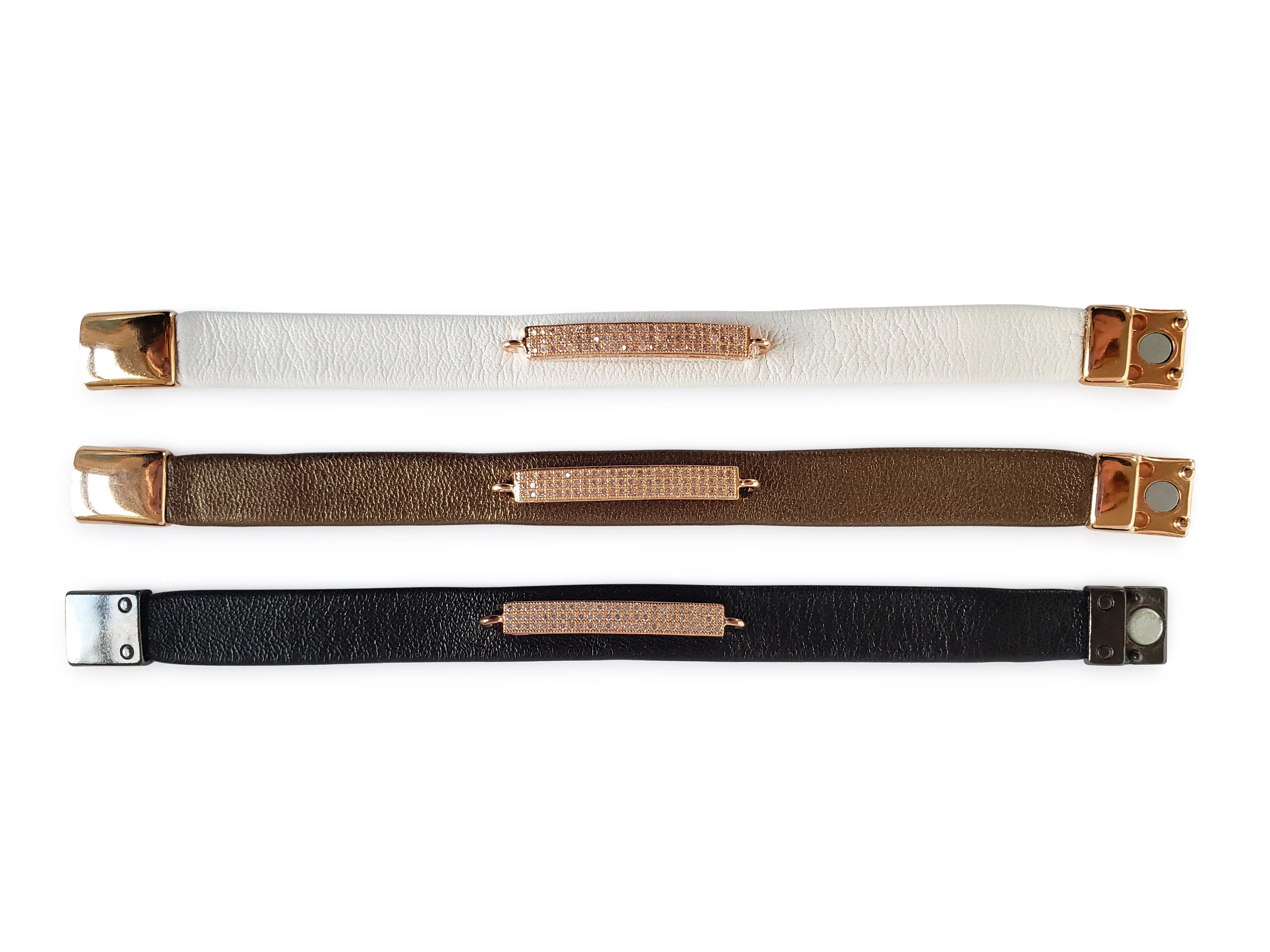 Rose Gold Micro Pave SZ Bar Bracelet