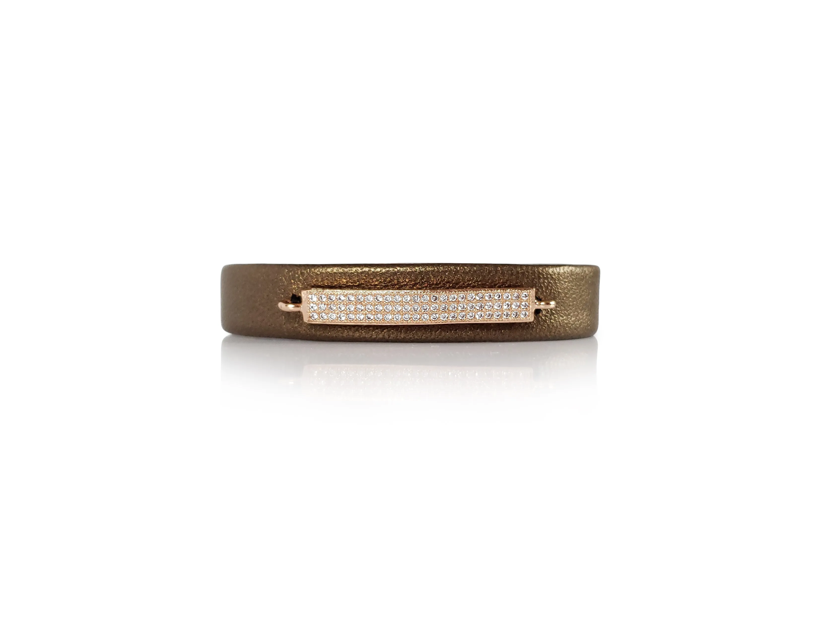 Rose Gold Micro Pave SZ Bar Bracelet