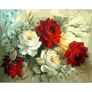Roses and Daisies – Canvastly DIY Paint By Numbers