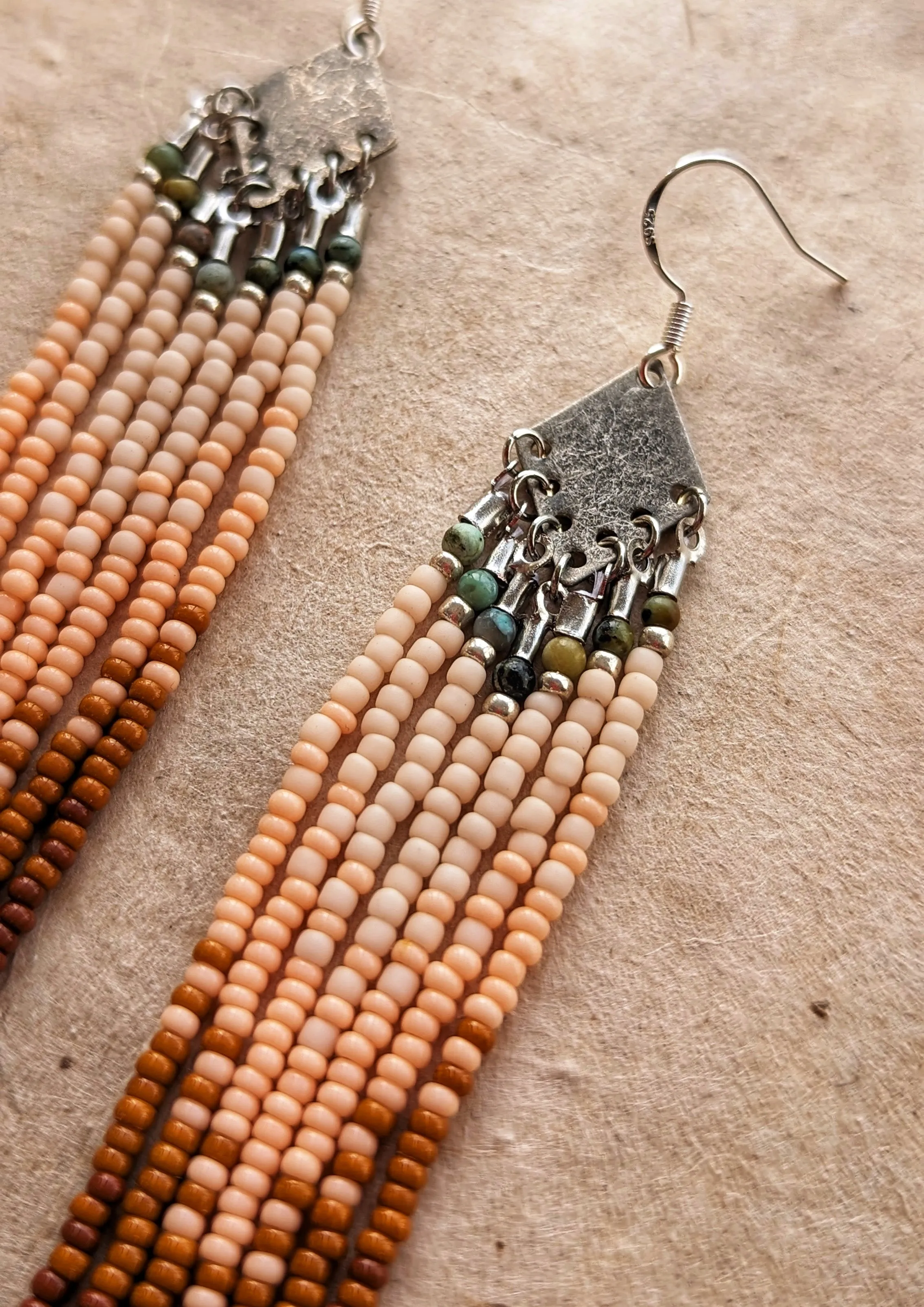 Sade Terracotta Sage Beaded Earrings