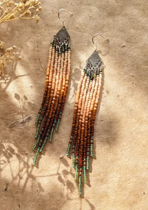 Sade Terracotta Sage Beaded Earrings