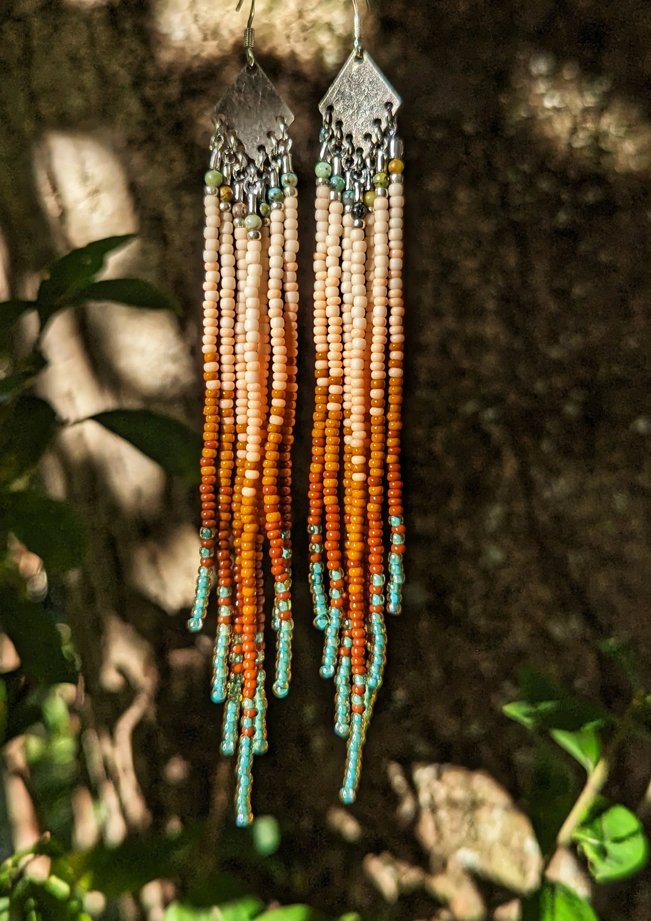Sade Terracotta Sage Beaded Earrings