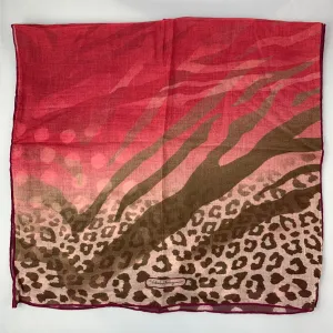 Salvatore Ferragamo Animal Print Scarf in Red and Burgundy