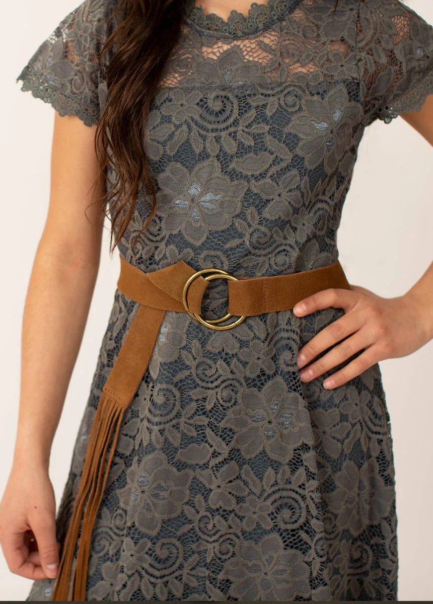 Sara Leather Belt in Nutmeg