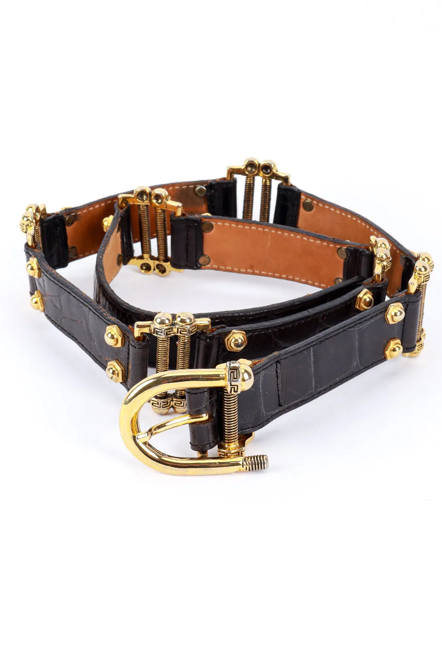 Screw Stud Leather Belt