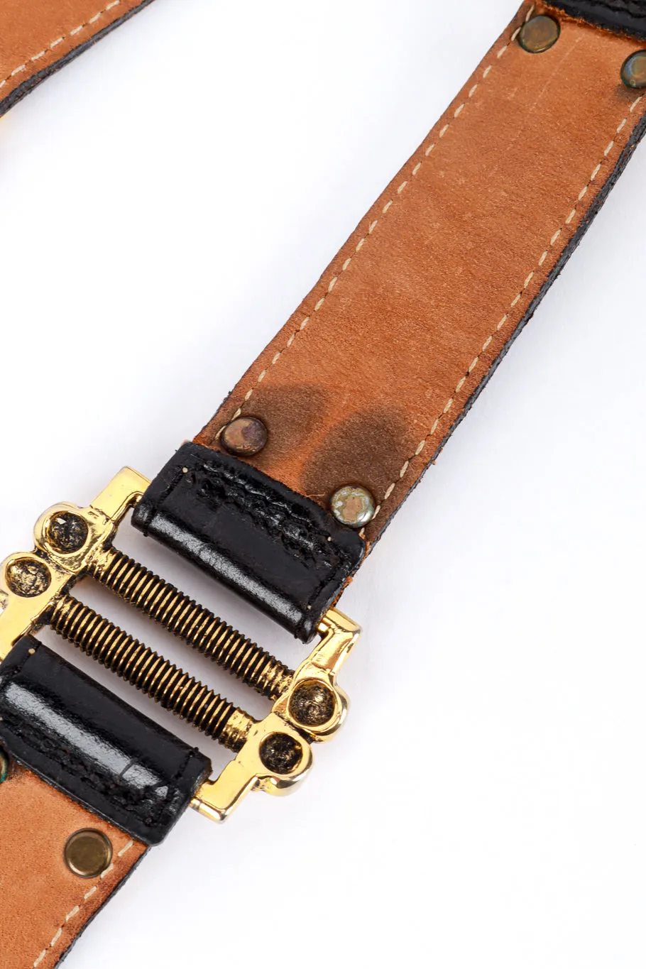 Screw Stud Leather Belt