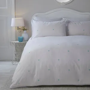 Serene Heart Duvet Cover Set - Duck Egg