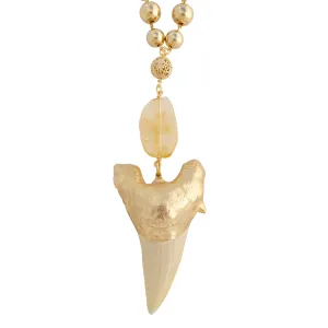 Shark tooth and citrine necklace