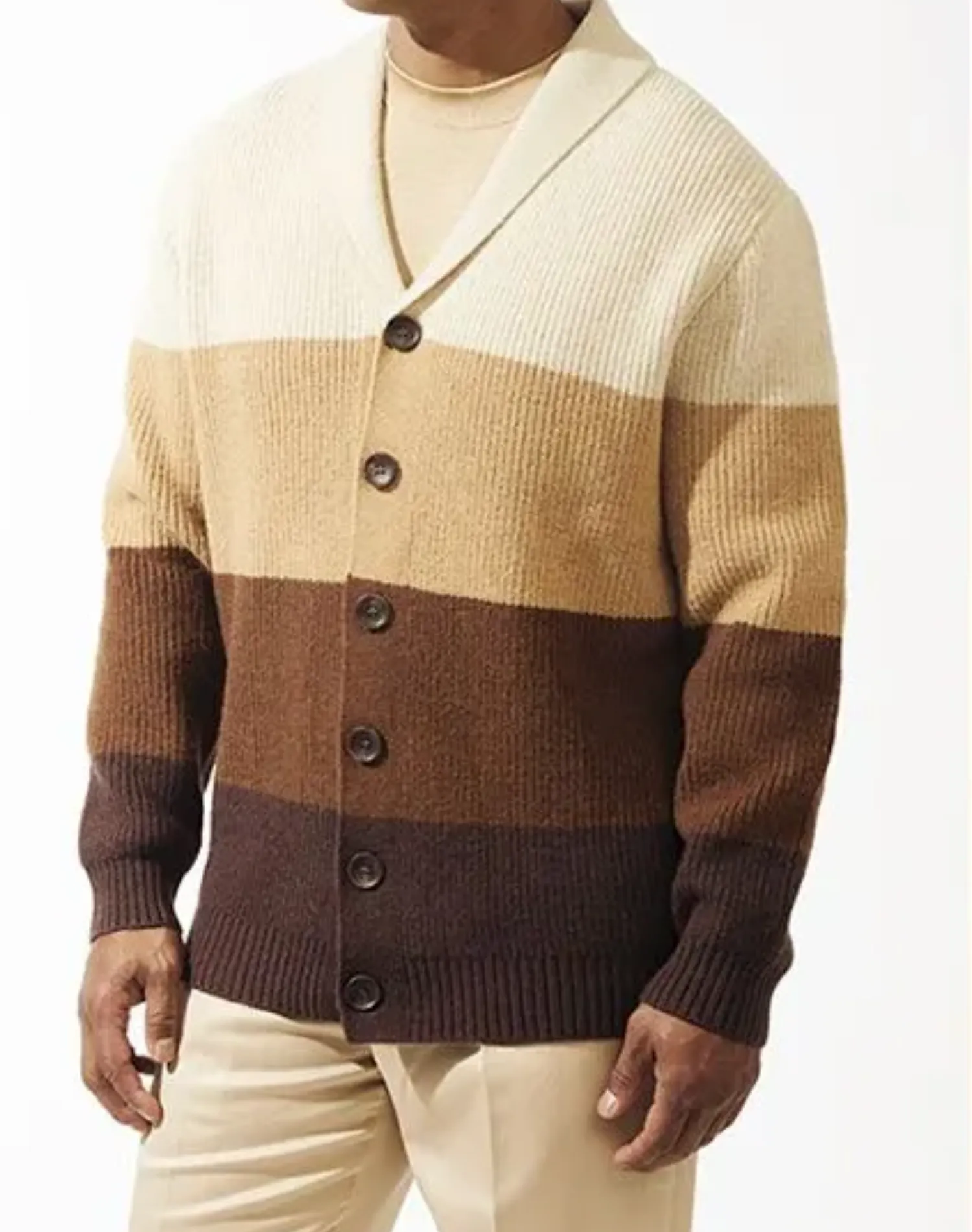Silver Silk Pattern Cardigan - Brown 82305