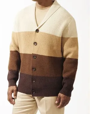 Silver Silk Pattern Cardigan - Brown 82305