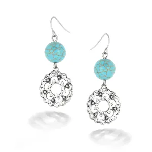 SILVER TURQUOISE  EARRINGS #FW1403791 (MD4)