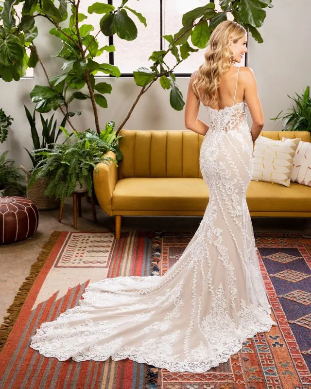 Size 18C Casablanca BL318 Robyn Nude/Ivory/Silver Gown