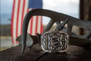 Skull Logo Belt Buckle (rectangle)