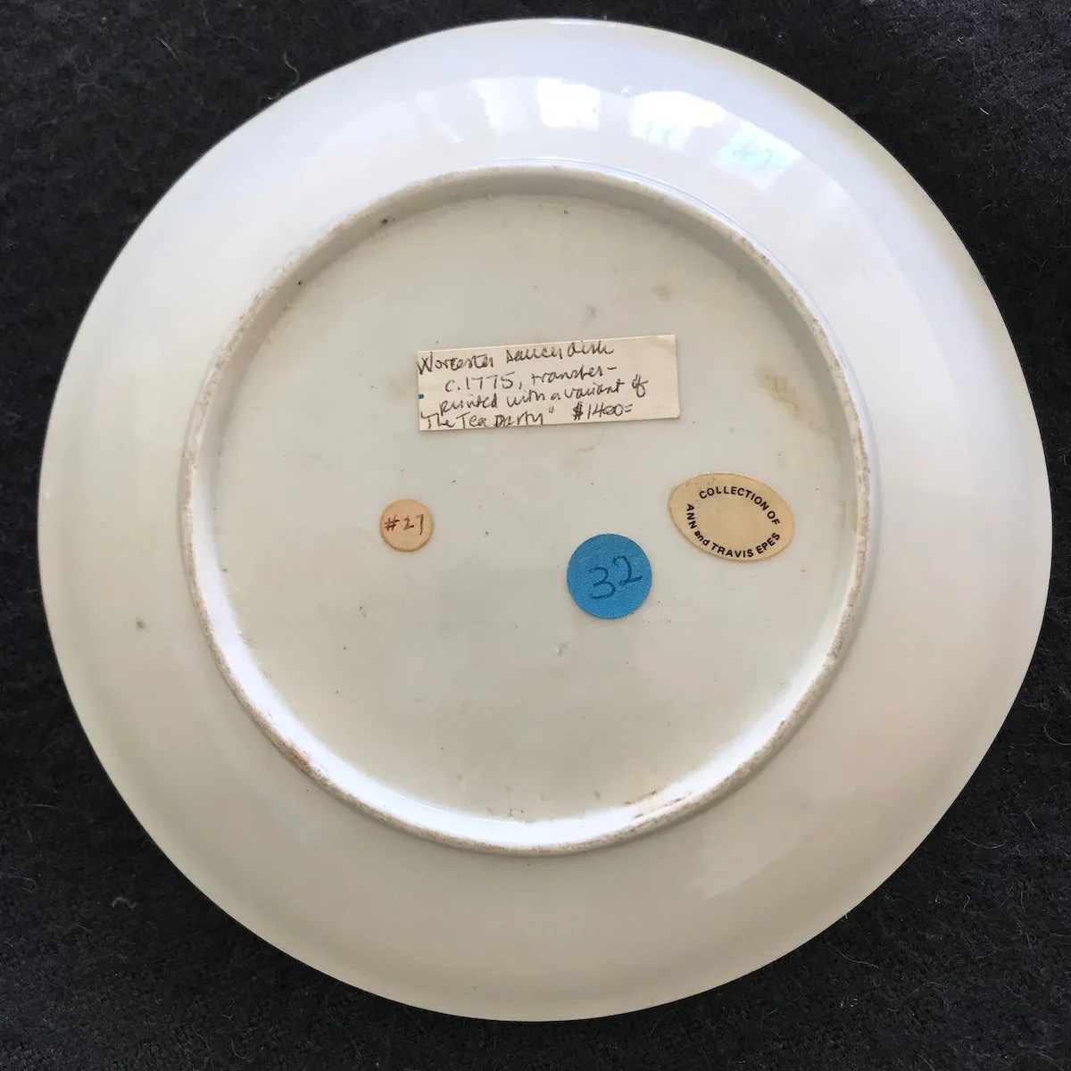 SOLD 18th Century Worcester Porcelain Transfer Printed Saucer Dish.