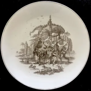 SOLD 18th Century Worcester Porcelain Transfer Printed Saucer Dish.