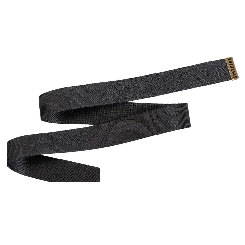Spitfire Jacquard Swirl Bighead Web Belt - Black/Antique Brass