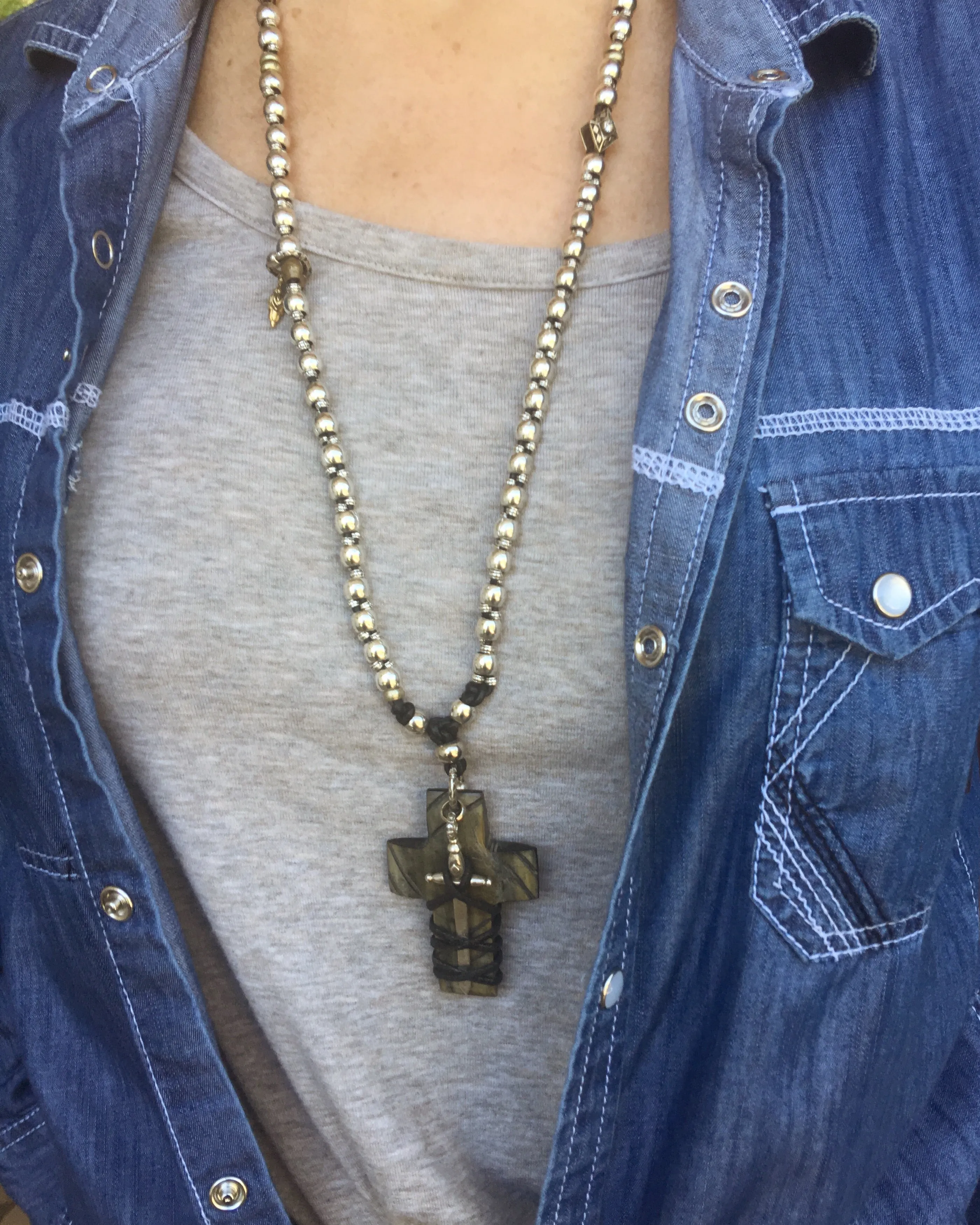 Sterling Dagger Cross Necklace