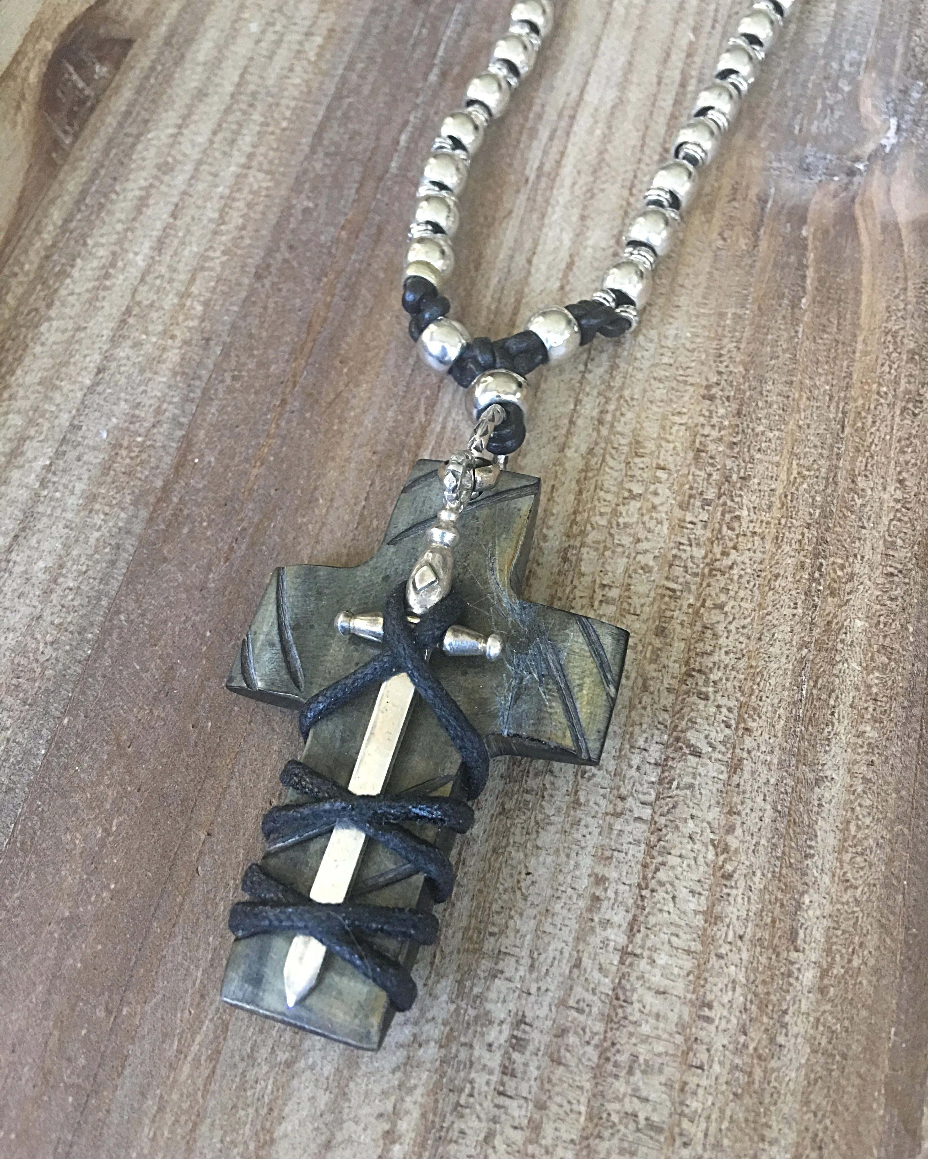Sterling Dagger Cross Necklace