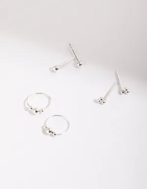 Sterling Silver Ball Mix Earring Pack