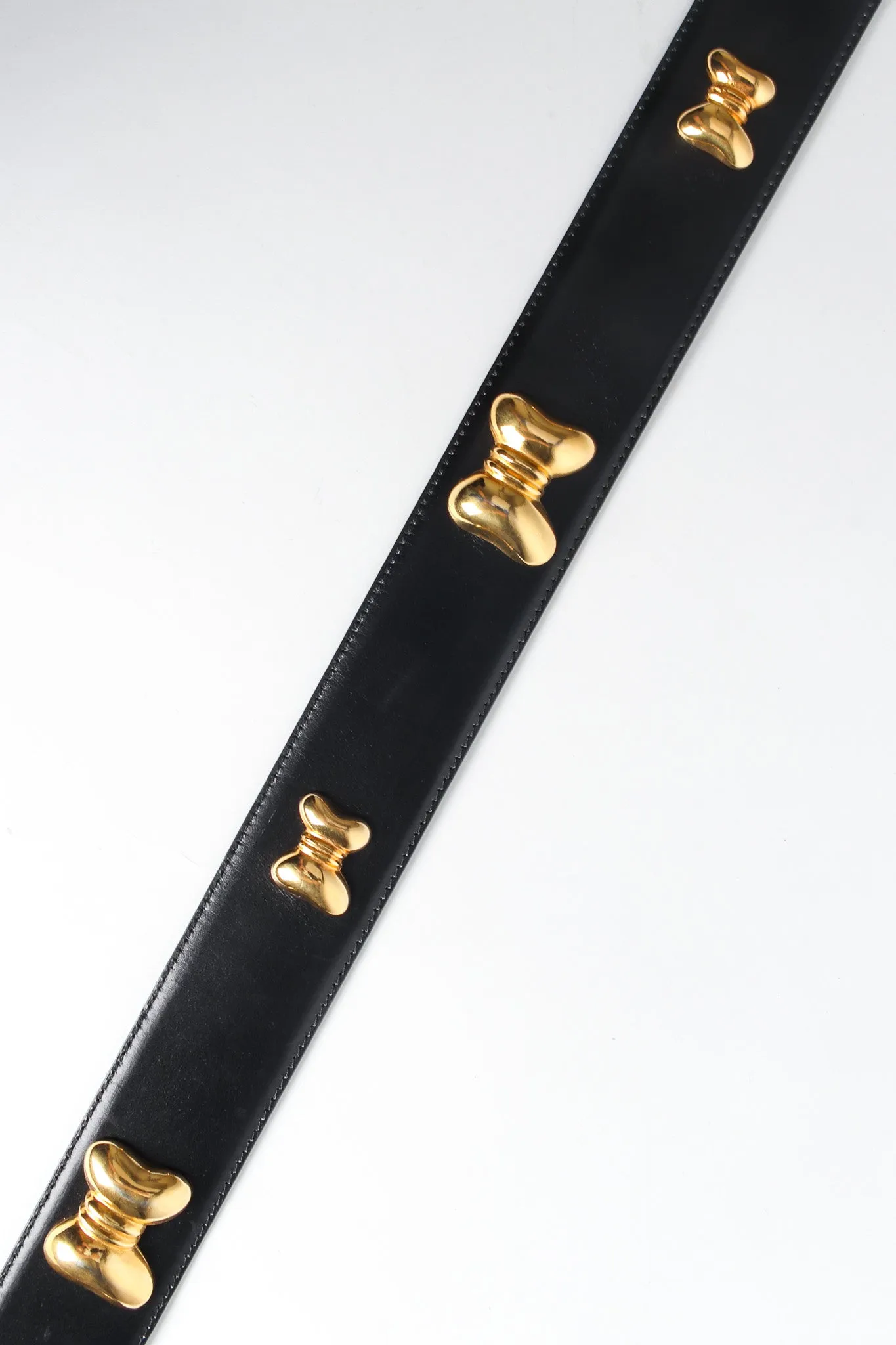 Studded Bow Leather Belt