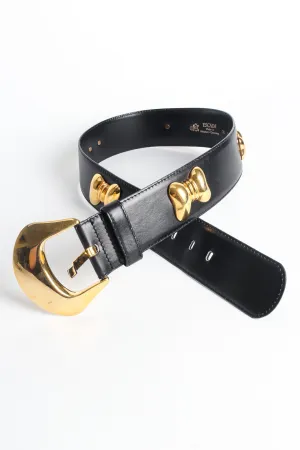 Studded Bow Leather Belt