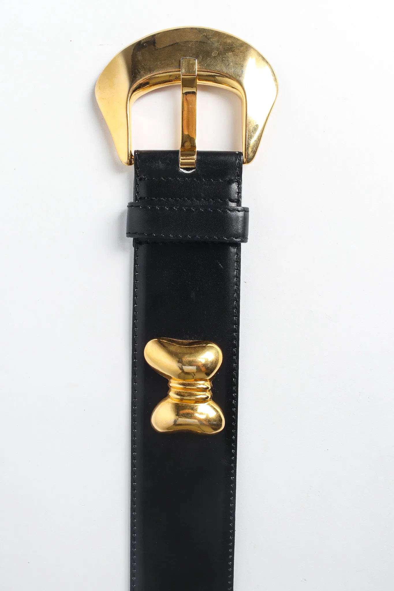 Studded Bow Leather Belt