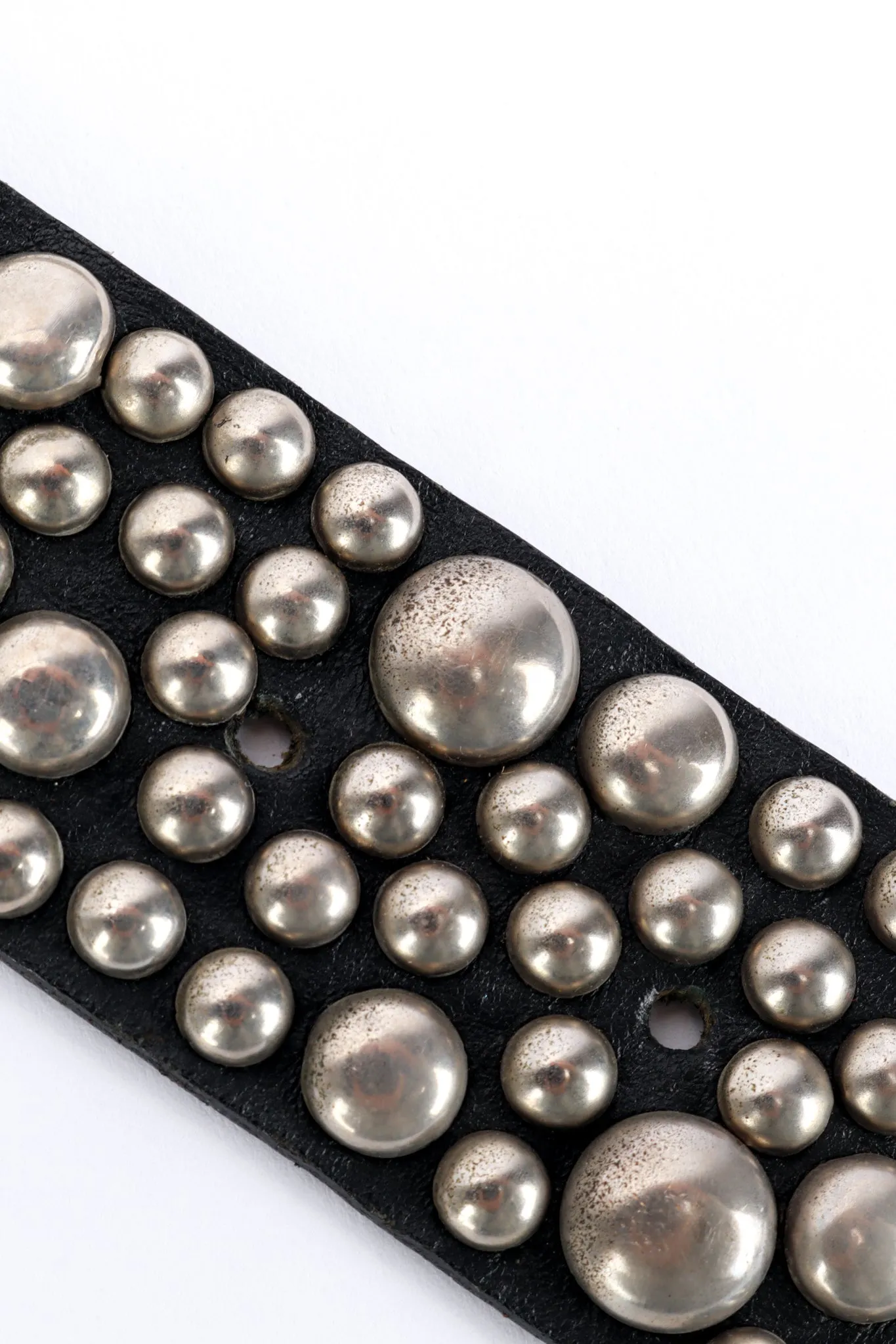 Studded Chain Drape Leather Belt