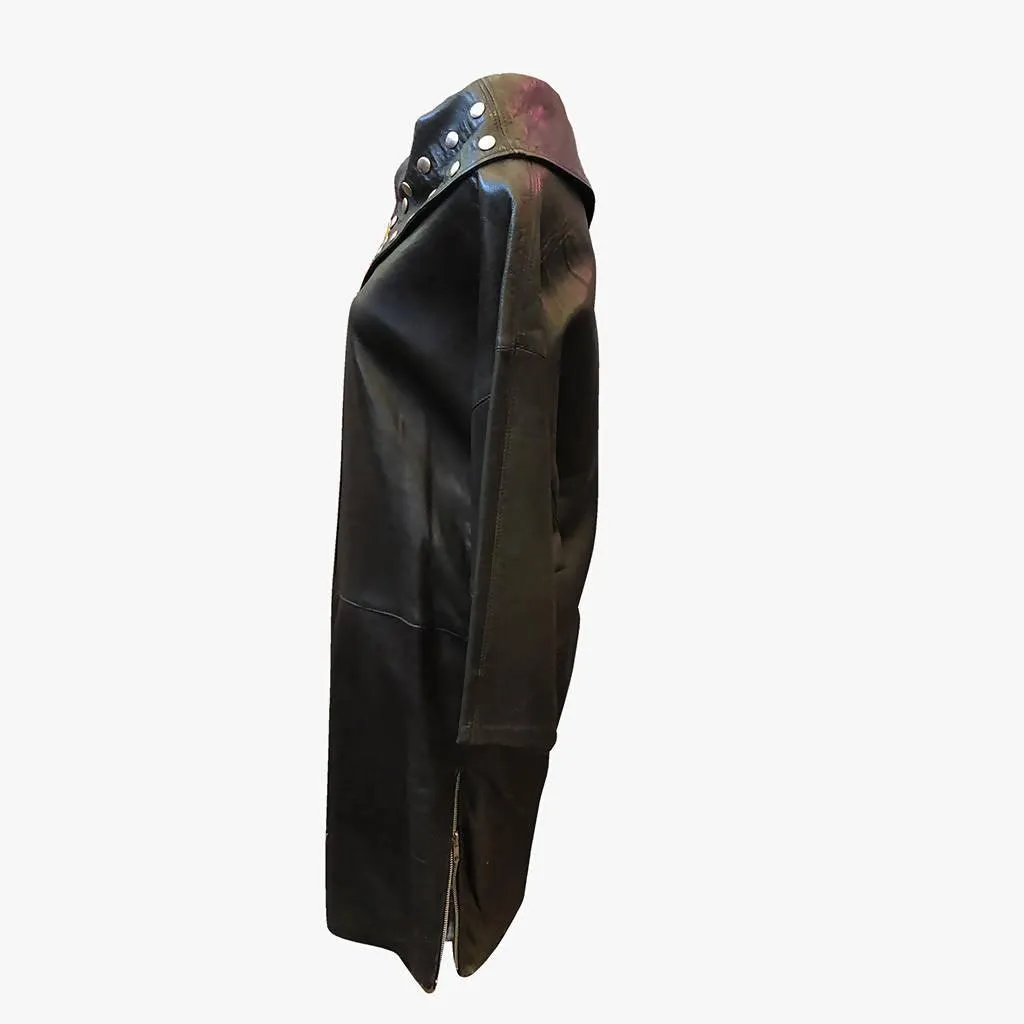 Studded Leather Dress 1980's | Size L