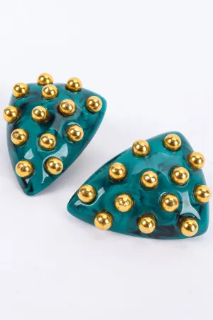 Studded Triangle Plate Earrings